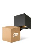 Doppelpack D'Lite LED Wandleuchte Elingen Aluminium Schwarz 4.9W 290lm - 830 Warmweiß | Lichtsensor