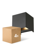 Lot 4x D'Lite LED Applique Murale Elingen Aluminium Noir 4.9W 480lm - 830 